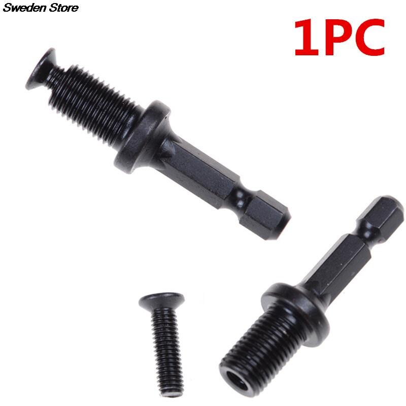 1PC 1/4 Steel Hex Shank Adapter to 3/8"-24UNF Male Thread Screw for Drill Bit Chuck