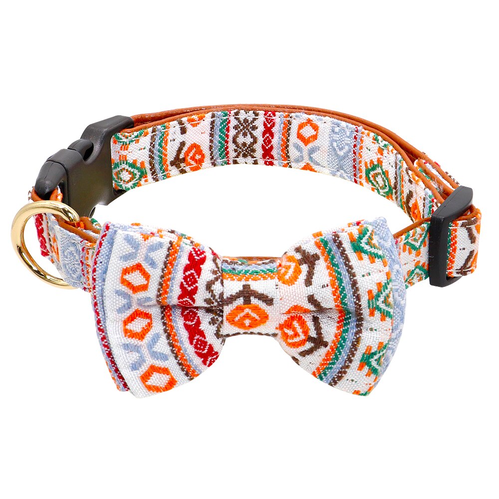 Sløjfe halsbånd til små hunde søde hvalpe halsbånd til chihuahua små hunde print butterfly halsbånd til små mellemstore hunde pitbull: Hvid / S