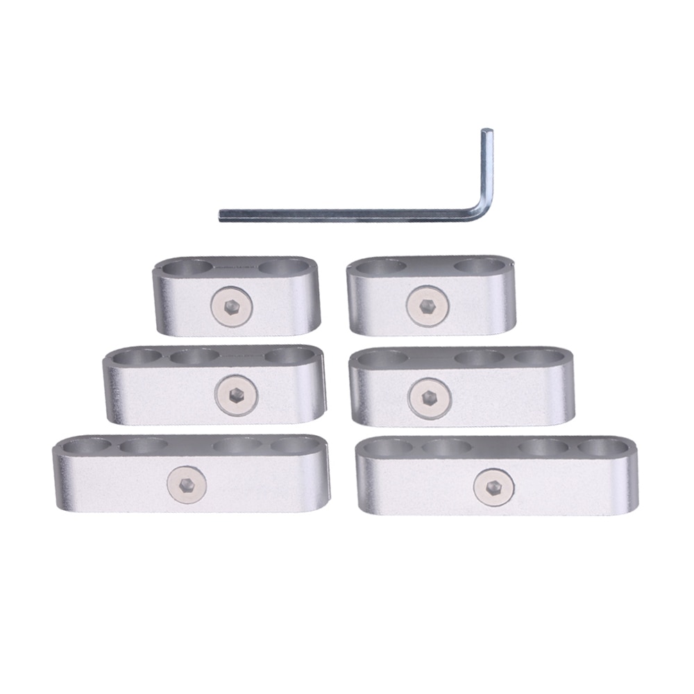 Uds SBC 350 cable de la bujía separadores divisores telares CNC de aleación de aluminio de primera trajes de 7mm 8mm 9,5mm: silver