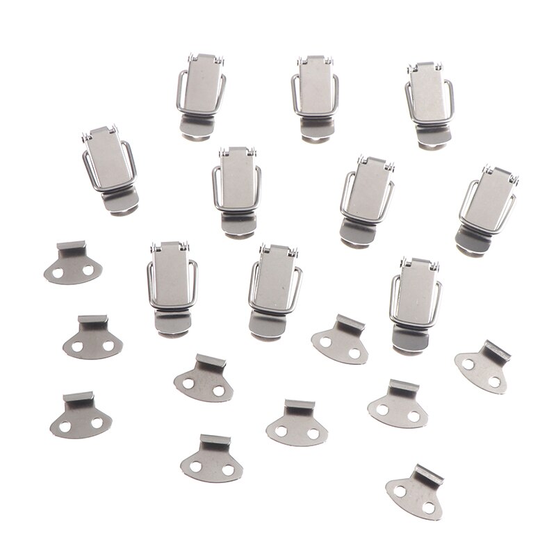 10set Cabinet Box Locks Spring Loaded Latch Catch Toggle 43*15mm Iron Hasps
