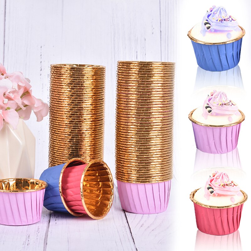 50 Pcs Cake Paper Cups Muffin Cupcake Liner Cake Wrappers Bakken Cup Lade Case Feestartikelen