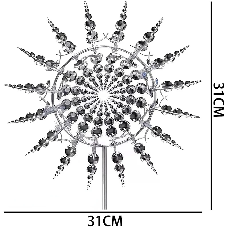 Unieke En Magische Metalen Windmolen 3D Wind Aangedreven Kinetische Sculptuur Gazon Metalen Wind Solar Spinners Erf En Tuin Decor