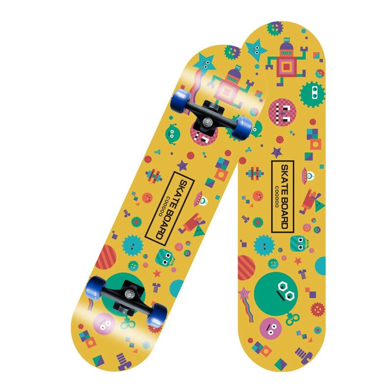 Czterokołowa deskorolka podwójna biegun autostrada szczotka ulica deska drewniana płyta skuter dla dorosłych deskorolka