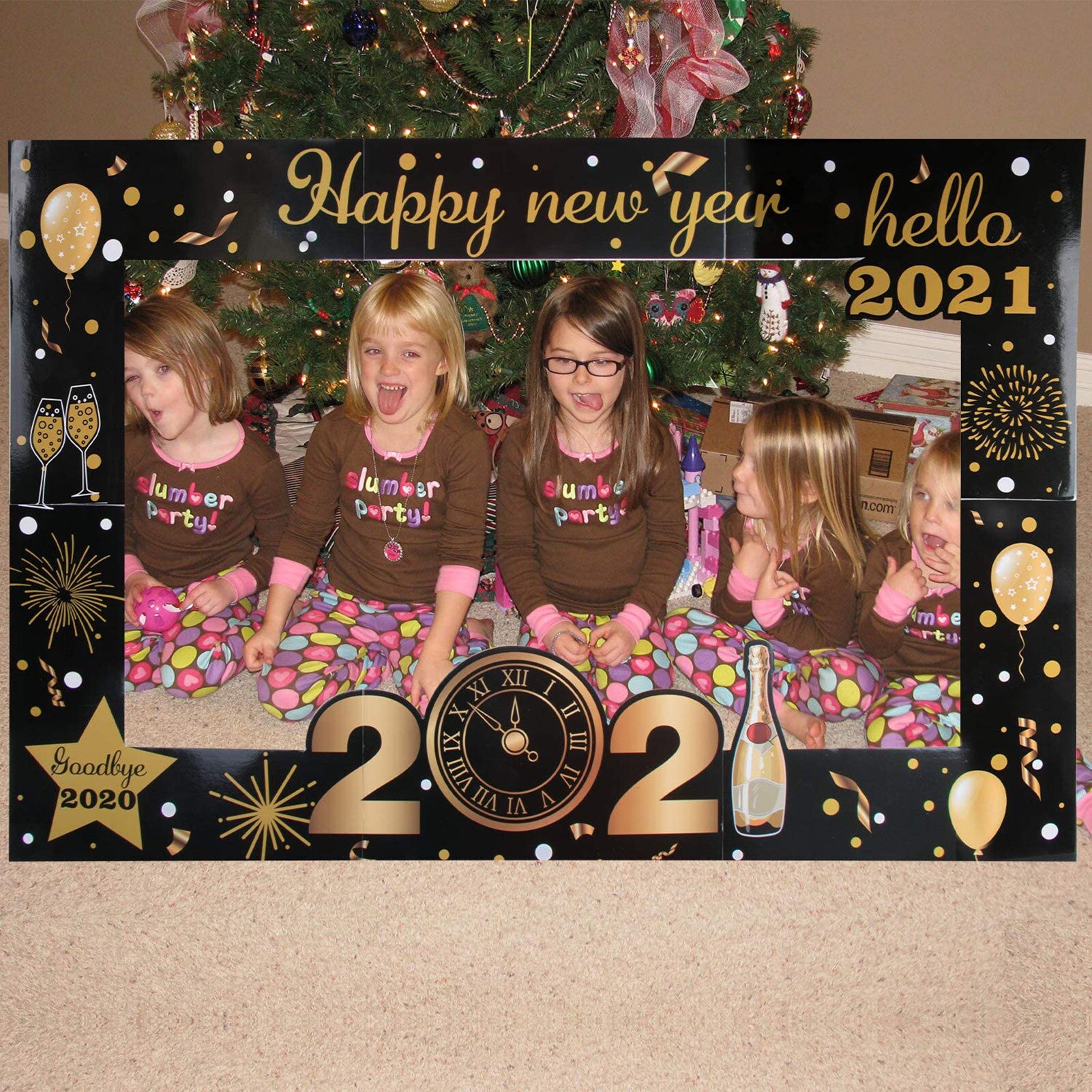 Gelukkig Nieuwjaar Papier Photo Booth Frame Jaar Eve Party Decoratie Photo Booth Props Kerst Decoraties Voor Huis noel