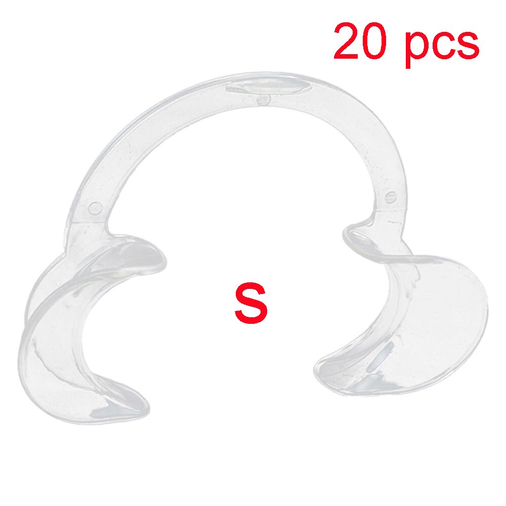 20 pcs C Shape Mouth Opener Elastic Dental Tools Cheek Retractor Mouth Spreader Lip Oral Support Dentist Materials: 20pcs transparent S
