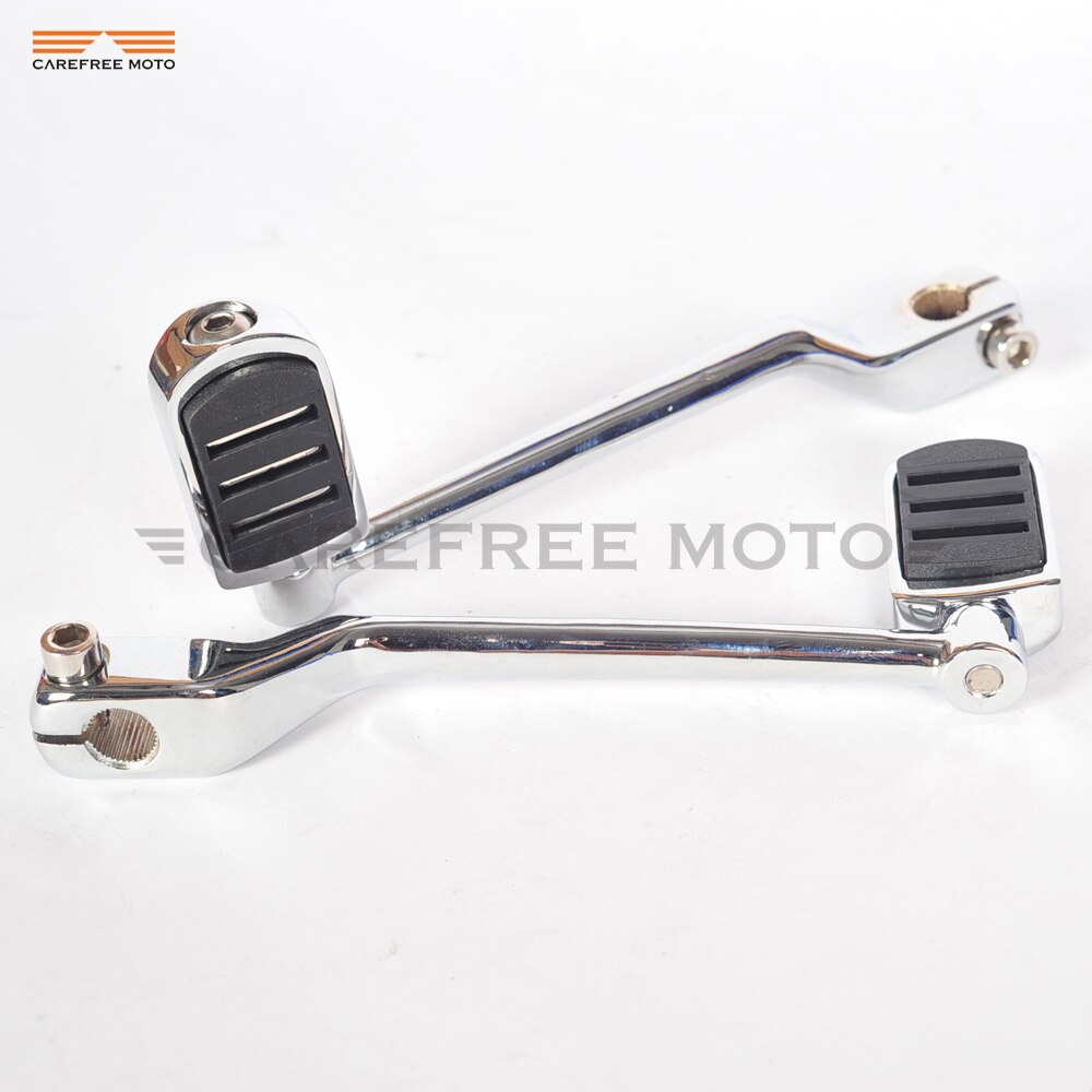 1 Pair Chrome Motorcycle Left Heel Toe Shift Lever Pedal Set Moto Front Shifter Lever Case for Harley Touring FL Softail Trike