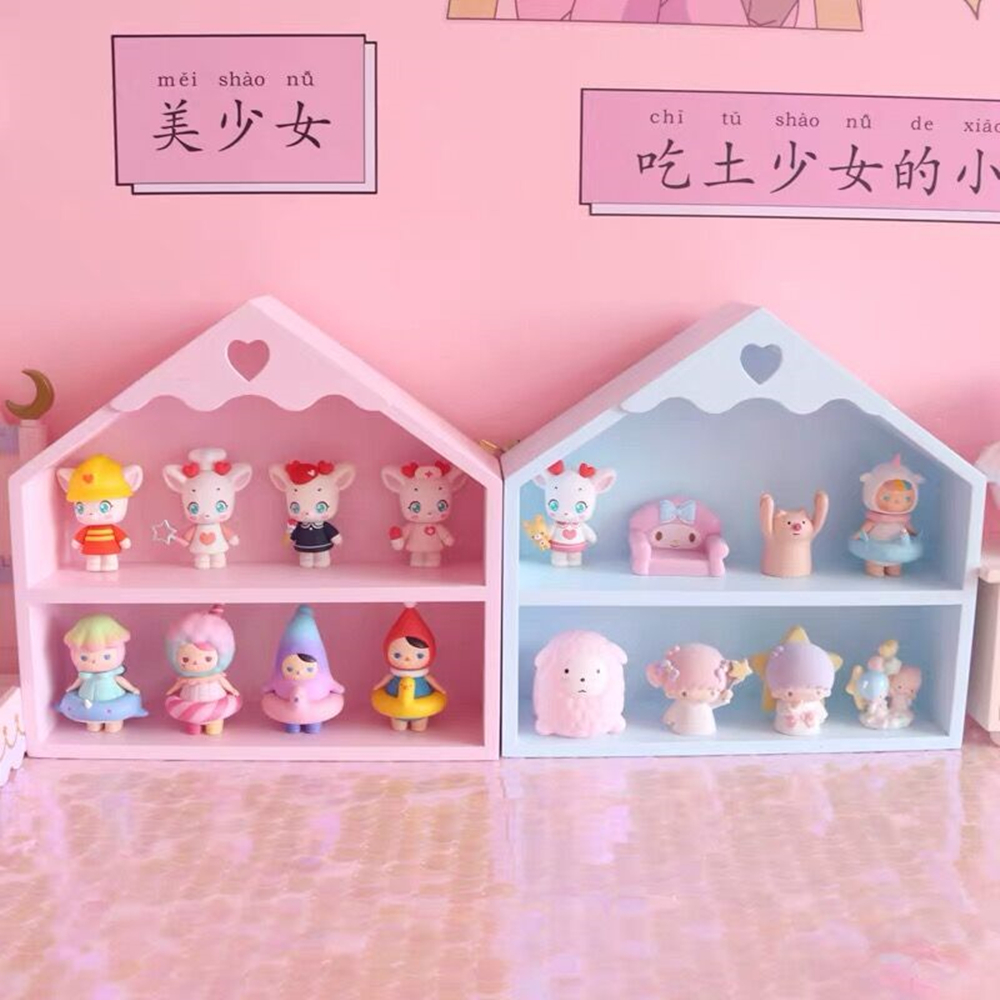 Leuke Houten Desktop Opbergrek Voor Meisjes, Roze Kast, Cosmetische Rek, Borstel Organizer, Huis, Slaapkamer Decoratie, Leuke Ornamen