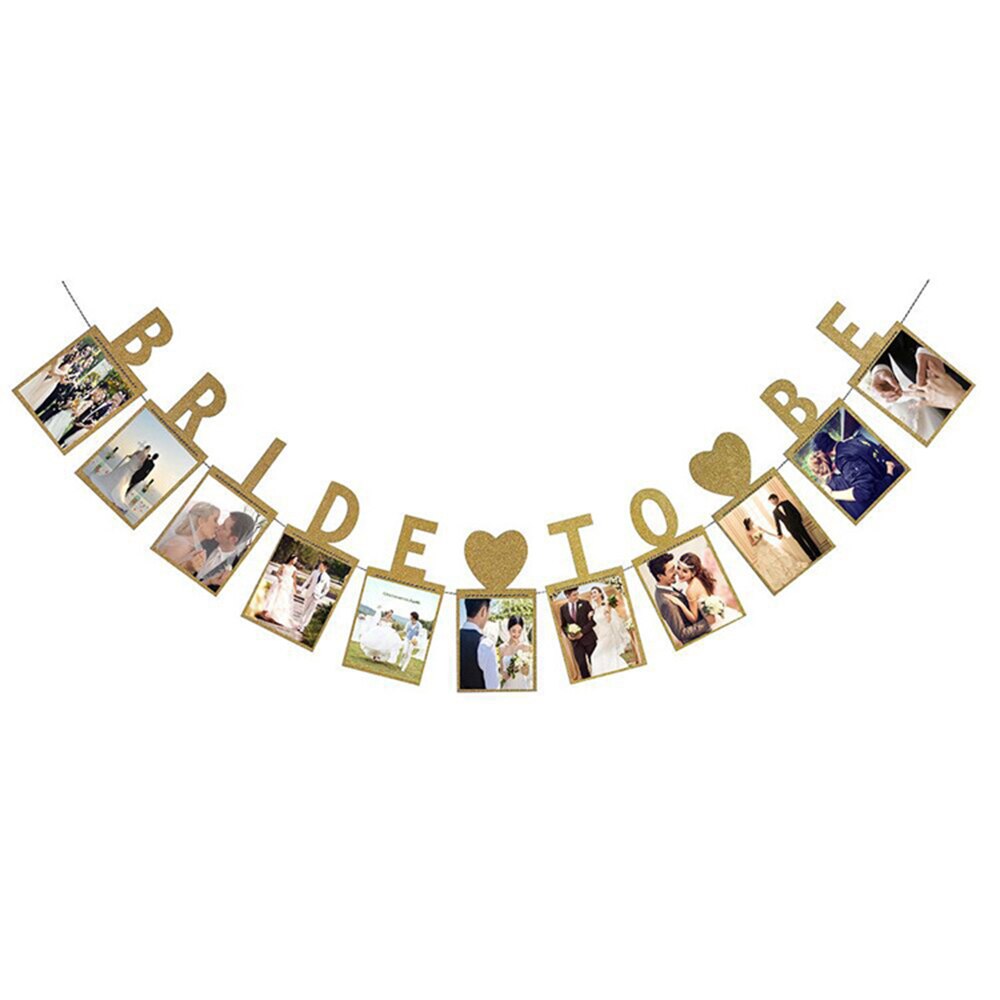 Bride To Be Photo Banner Bride Bunting For Wedding Decoration And Bridal Shower Party Supply: Gold