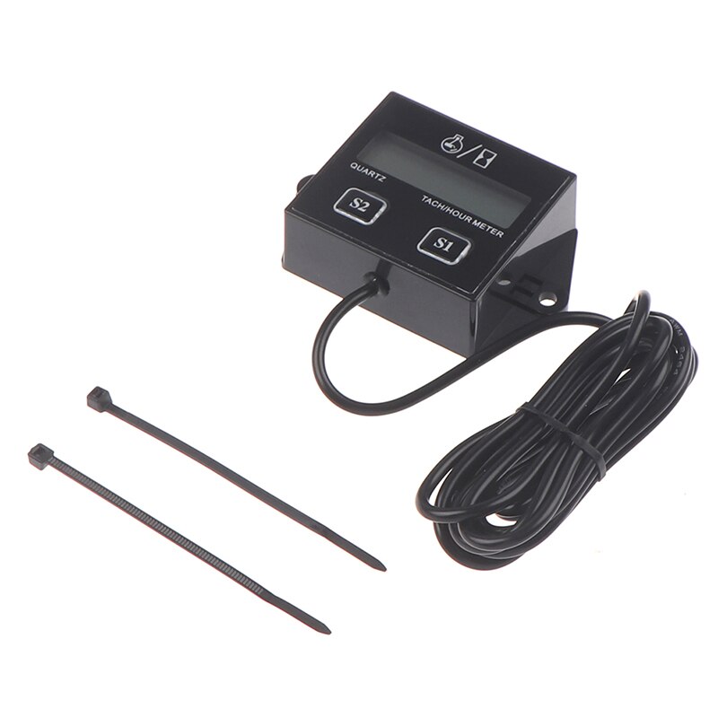 1 Pcs Digital Tach Hour Meter Tachometer Waterproof Digital Motor Timers Hour Meter Tachometer Gauge Engine LCD Display