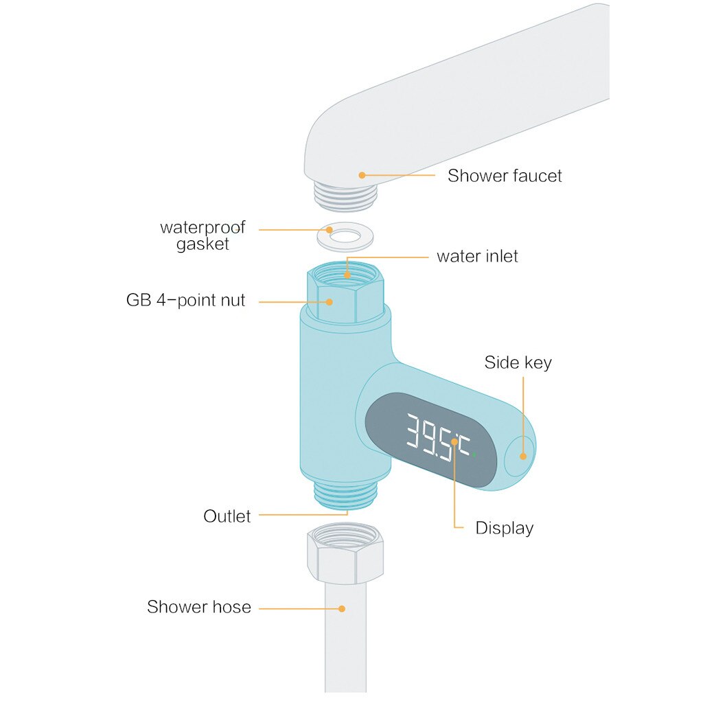 Led Water Thermometer Children Bath Faucet Shower Visual Thermometer Room Thermometer Hygrometer #G2
