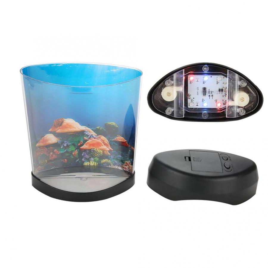 Akvarium led belysning fisk lys dekor usb akvarie lys skrivebord mini fisk humør led lys farge
