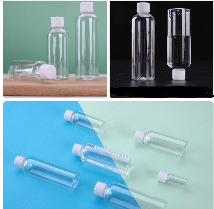 Frascos portáteis de viagem 50x5ml-100ml, tampa com parafuso de plástico vazio, cosméticos, loção, shampoo, amostra líquida, frascos dispensadores