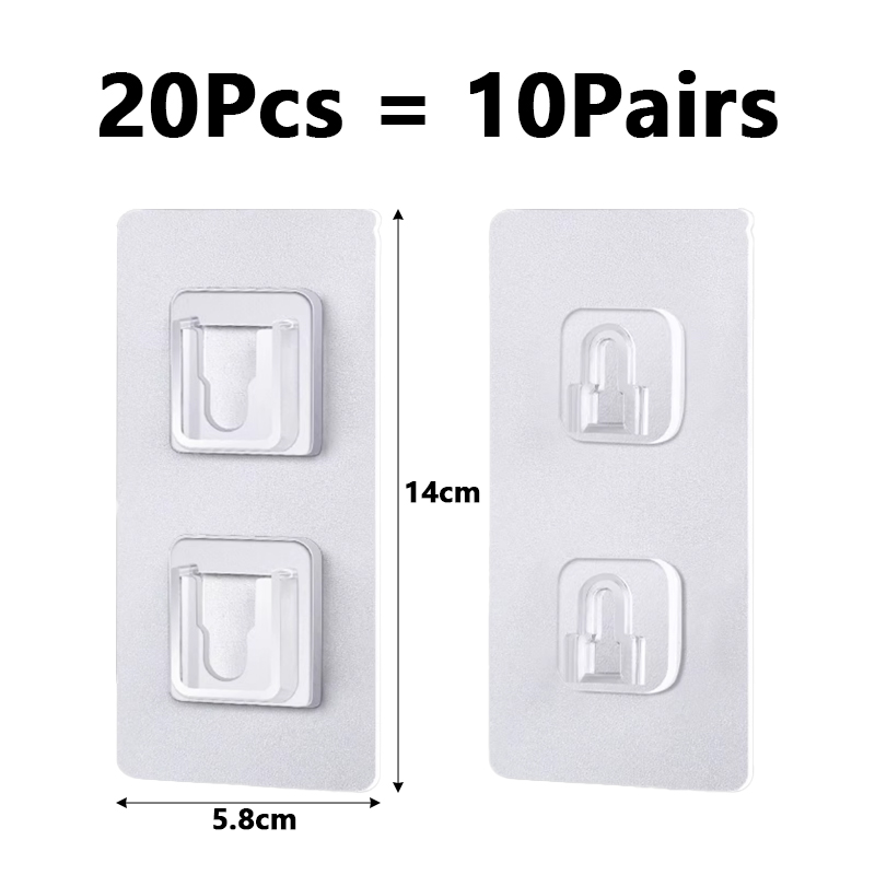 Ganchos transparentes multiusos, ganchos de pared adhesivos de doble cara, impermeables, para ropa, sombreros, toallas, ganchos para puerta de baño y cocina: Gris claro