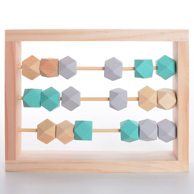 Montessori Toy Natural Wooden Abacus With beads Craft Baby Early Learning Educational Toys Baby Room Decor ins pop Toys: D-Purple