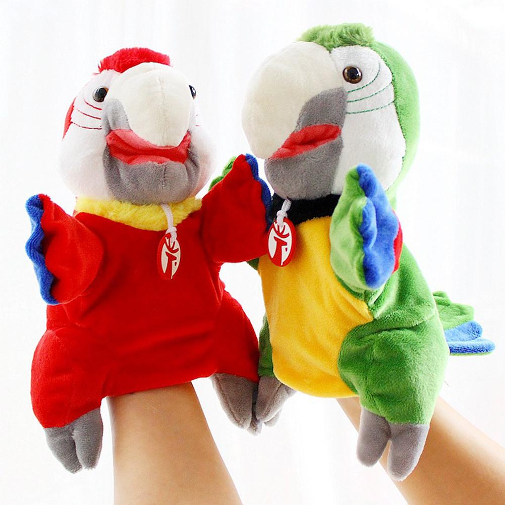 Simulation Weichen Vogel Papagei Plüsch Hülse Hand Marionette Angefüllte Puppe Spielzeug freundlicher murmeln Baby Interaktive Spielen Spielzeug
