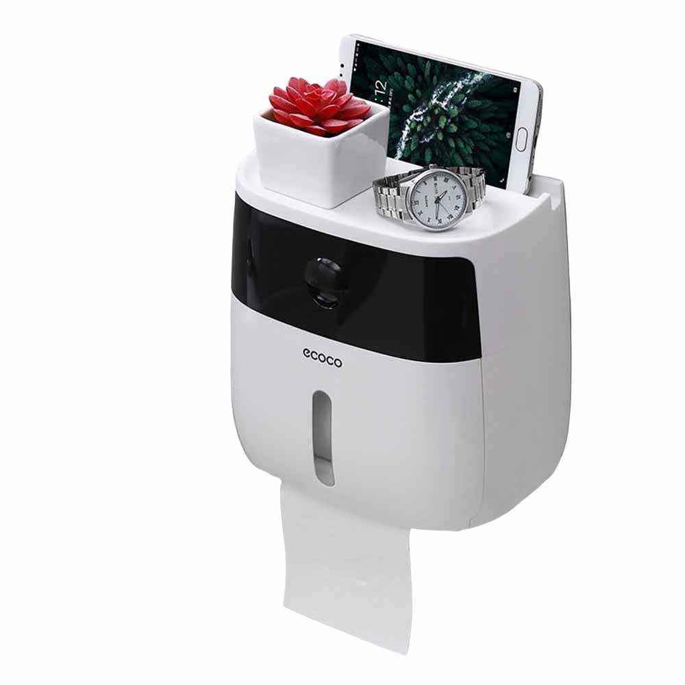 Waterproof Wall Mount Toilet Paper Holder Shelf Toilet Paper Tray Roll Paper Tube Storage Box Tray Tissue Box Home