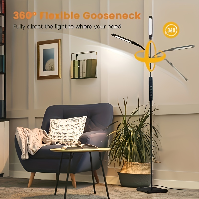 1.4m 2-- i- -1 funktion normal gulvlampe og rgb atmosfære gulvlampe 360 grader justerbar fleksibel svanehalsrør