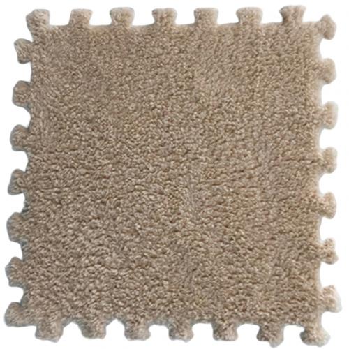 1pc 30*30cm eva skummåtte plys puslespil legemåtter skum shaggy fløjl tæppe dekorativt børneværelse til kravle legetøj 12- farver: Lys kamel