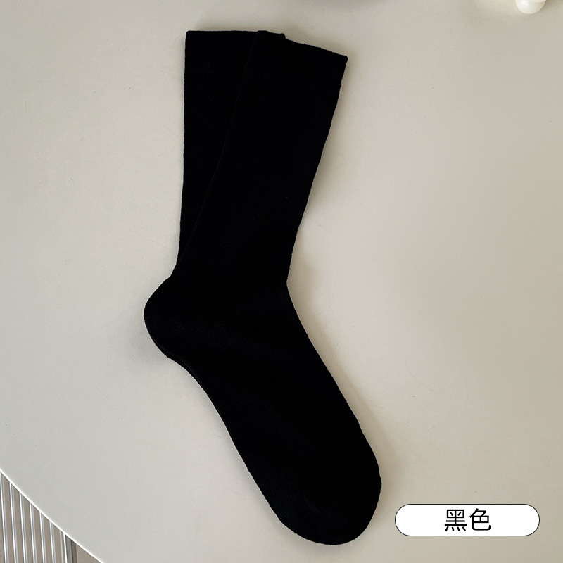 1Pair Women Thin Hollow Out Long Loose Socks JK Lolita Sweet Girls Japanese Solid Color Breathable Cotton Spring Summer Stocking: Blue