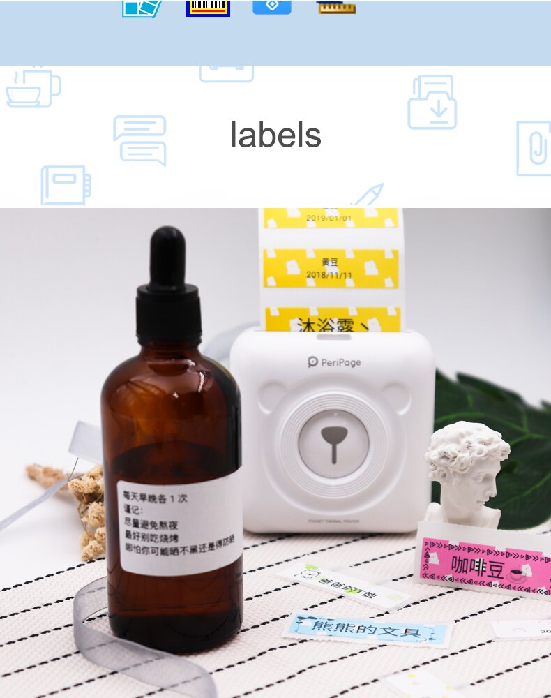 Peripage Foto Pocket Mini Thermische Printer 304 Dpi 58Mm Thermische Bluetooth Portable Mobiele Telefoon Printer Voor Android Ios