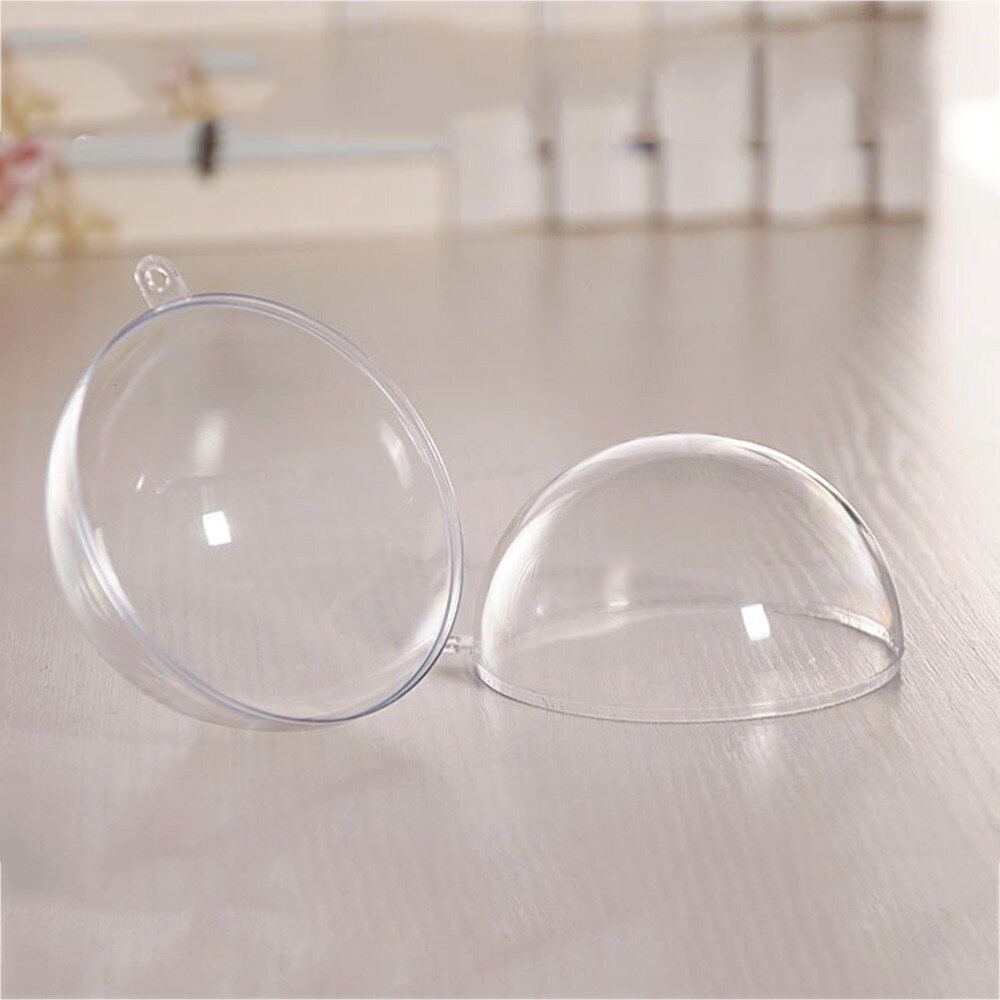 10Pcs Transparent Fill-able Hollow Sphere Xmas Hanging Ornament Party Wedding Decor