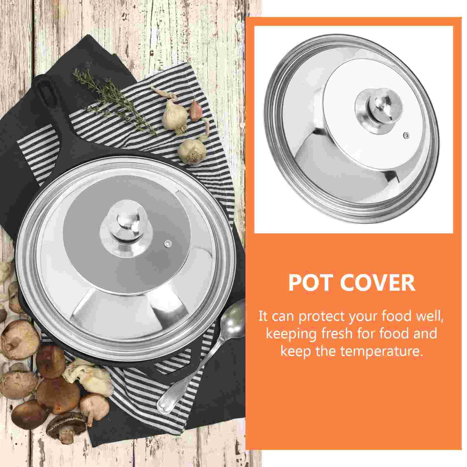 Stainless Steel Cooking Pot Cover Household Pan Lid Wok Cover Pot Cover