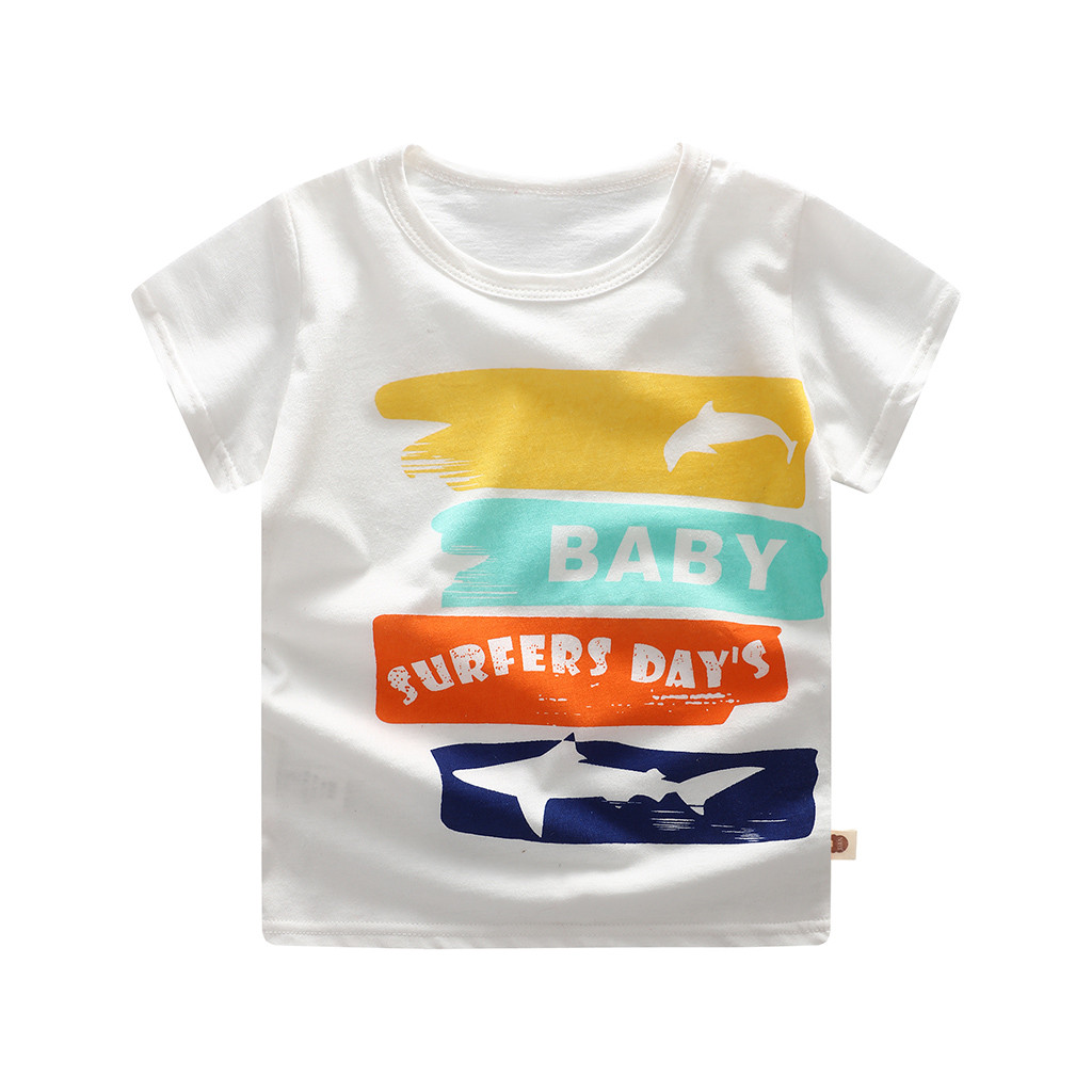 T-shirt 2 pièces pour -né | Vêtements en coton, doux, attrayants et confortables, avec impression de dessin animé, pour bébés filles et garçons