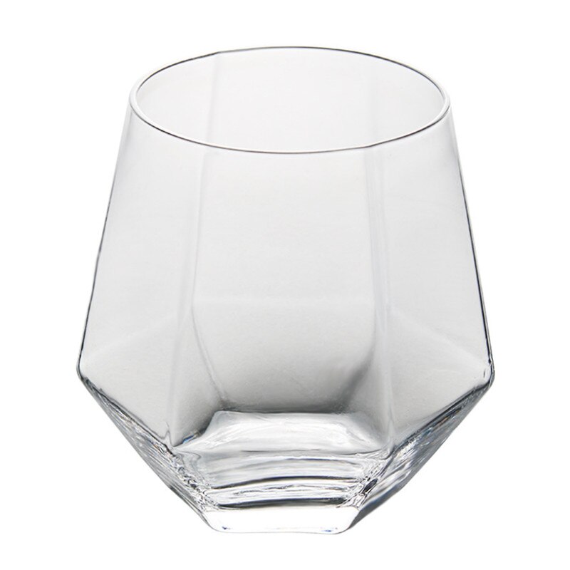 Krystallglass kopp gylden kant gjennomsiktig kaffe melk te krus geometrisk whiskyglass hjem bar drinkware par: Gjennomsiktig