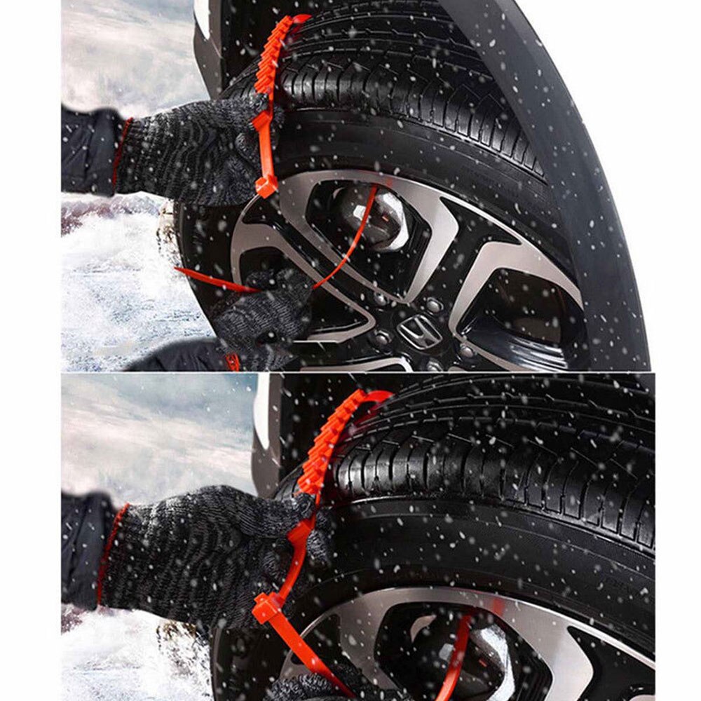 Vehemo skridsikre kæder plast orange vinter kørsel sne dæk bælte lastbil suv køretøjer dæk sne kæde nødsituation fortykket