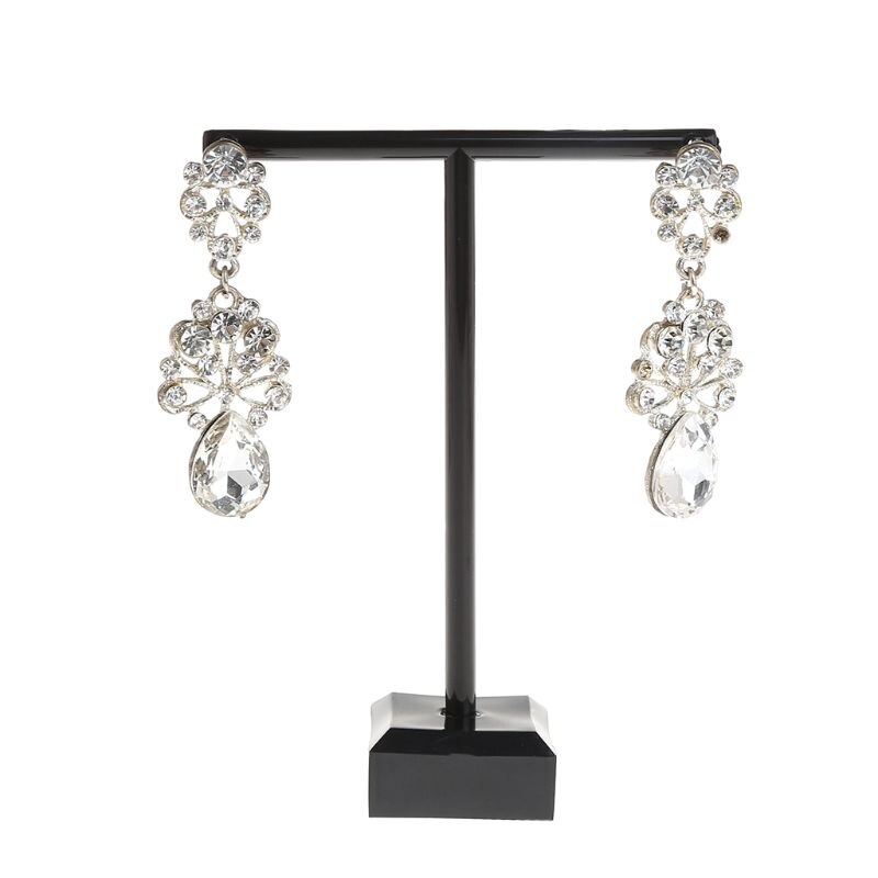 2 Pcs/Set Earrings Shelf Jewelry Display Rack T Shape Stand Show Charms Universal Showcase Boutique