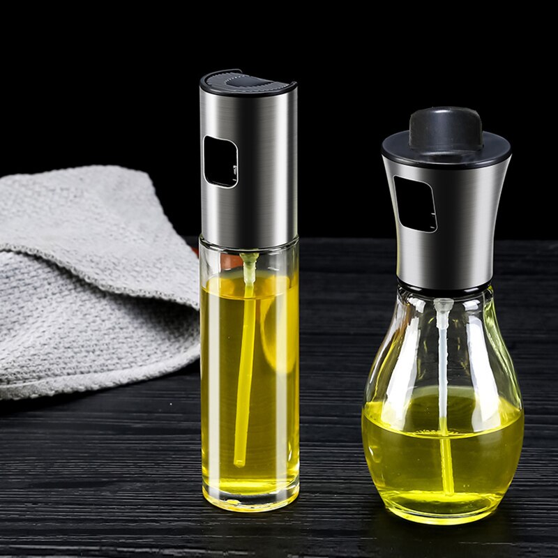 IWELAI Kitchen Baking Oil Chef Motor Oil Spray Empty Bottle Dispenser Cooking Tool Salad Barbecue Cooking Glass Oil Sprayer