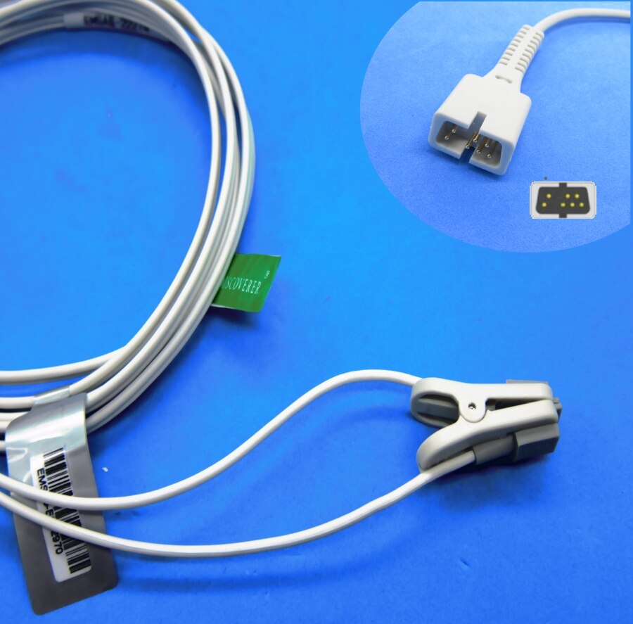 Kort kabel awt voksen finger clip spo 2 sensor for kina biolight blt  m9500,m7000 m69 digital: Barneøreklips
