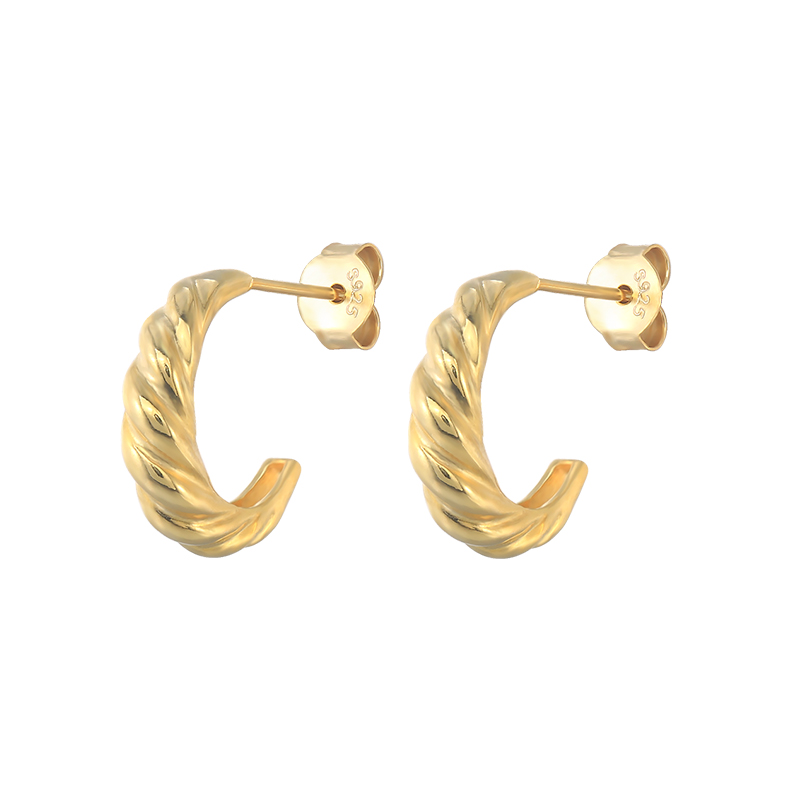 Canner exquisite 925 sterling silber ohrstecker für damen aaa c-förmige glänzende ohrringe schmuck für hochzeit geburtstag party: 1