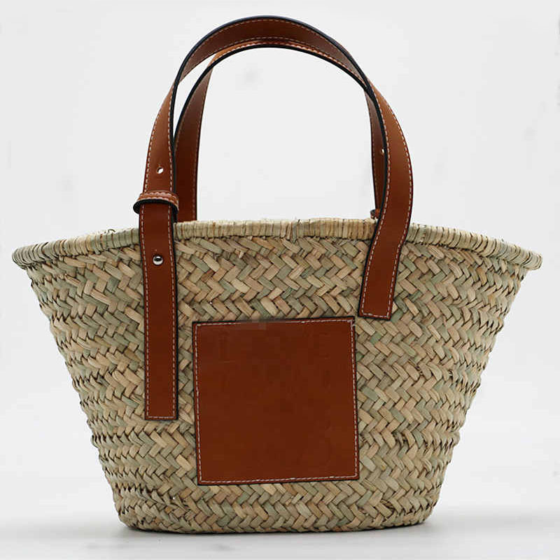 Populaire grand panier sac à main 100% paille naturelle armure femmes paille tissé sac