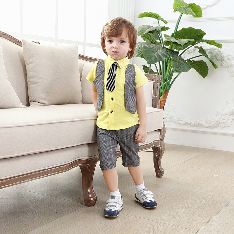 1st fødselsdags dreng dåbsdragt jakkesæt baby drenge herre jakkesæt børn kortærmet vest tøj sæt jakkesæt fremstillet i to dele