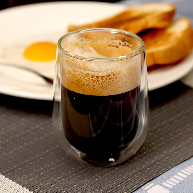 Set Van 2 Stuks 6.8Oz Dubbele Wand Geïsoleerd Hittebestendige Koffie Cups Voor Thee Espresso Latte Mok Dranken 200ml