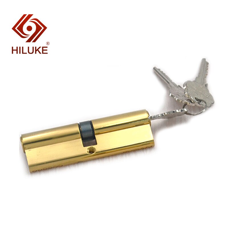 HILUKE 100mm brass alloy security double open lock cylinder three brass keys for wooden door lock core hihg
