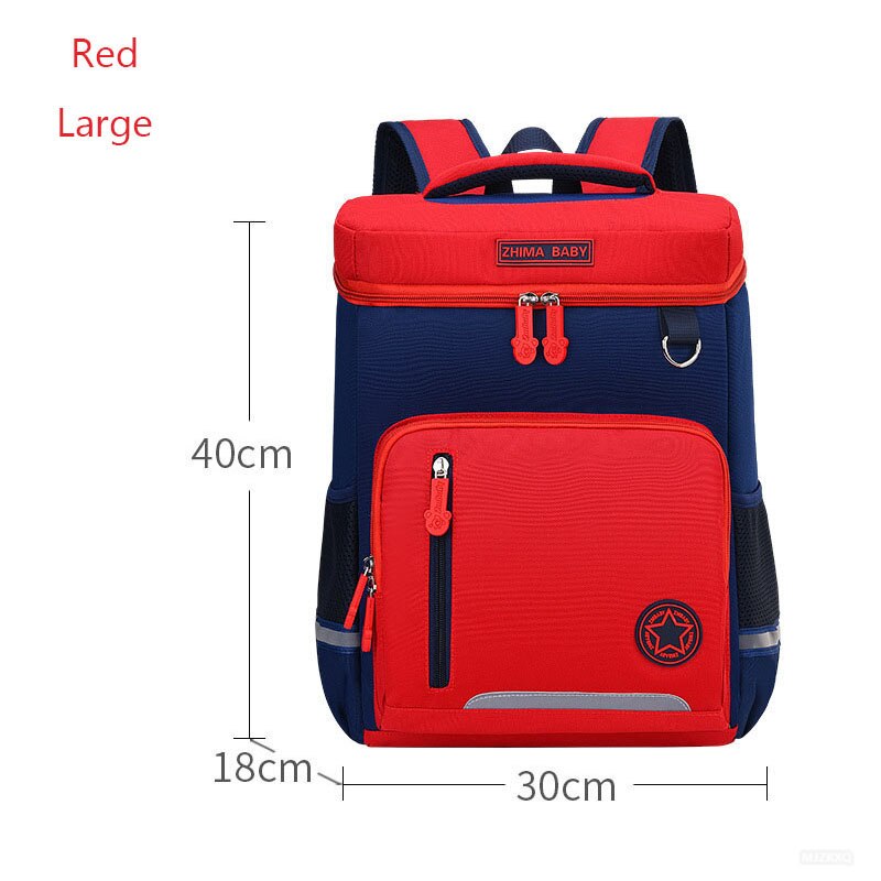 Children School Bags Boys Girls Kids Orthopedic School Backpack Schoolbag Waterproof Backpacks Primary School Back Pack: Red large