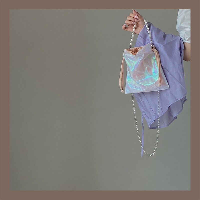 Mini sacs à main avec chaîne perlée pour femmes, sacs à bandoulière Vintage, fil de , sacoche de soirée, pochette