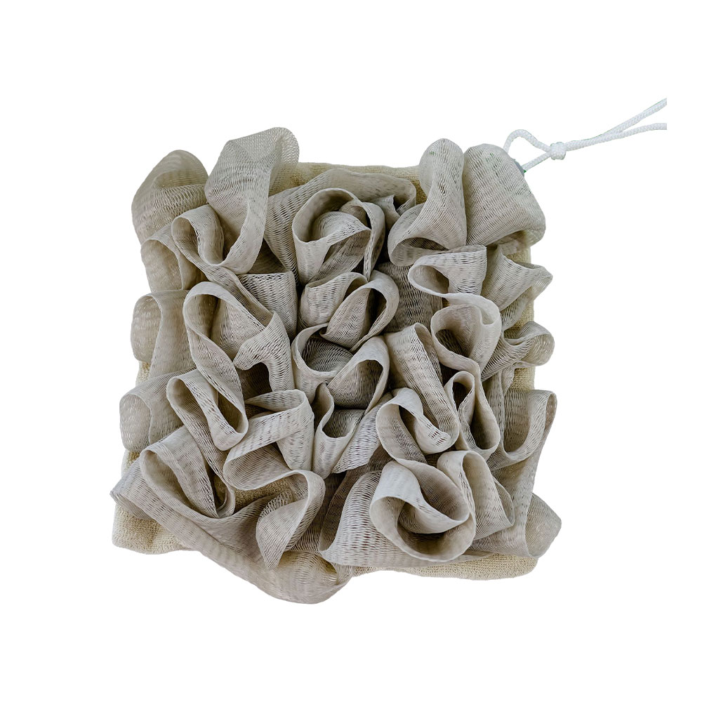 2-In-1 Bath Loofah Sponge with Drawstring Bath Ball Bath Loofah Shower Washcloth Set for Women Men: Blue