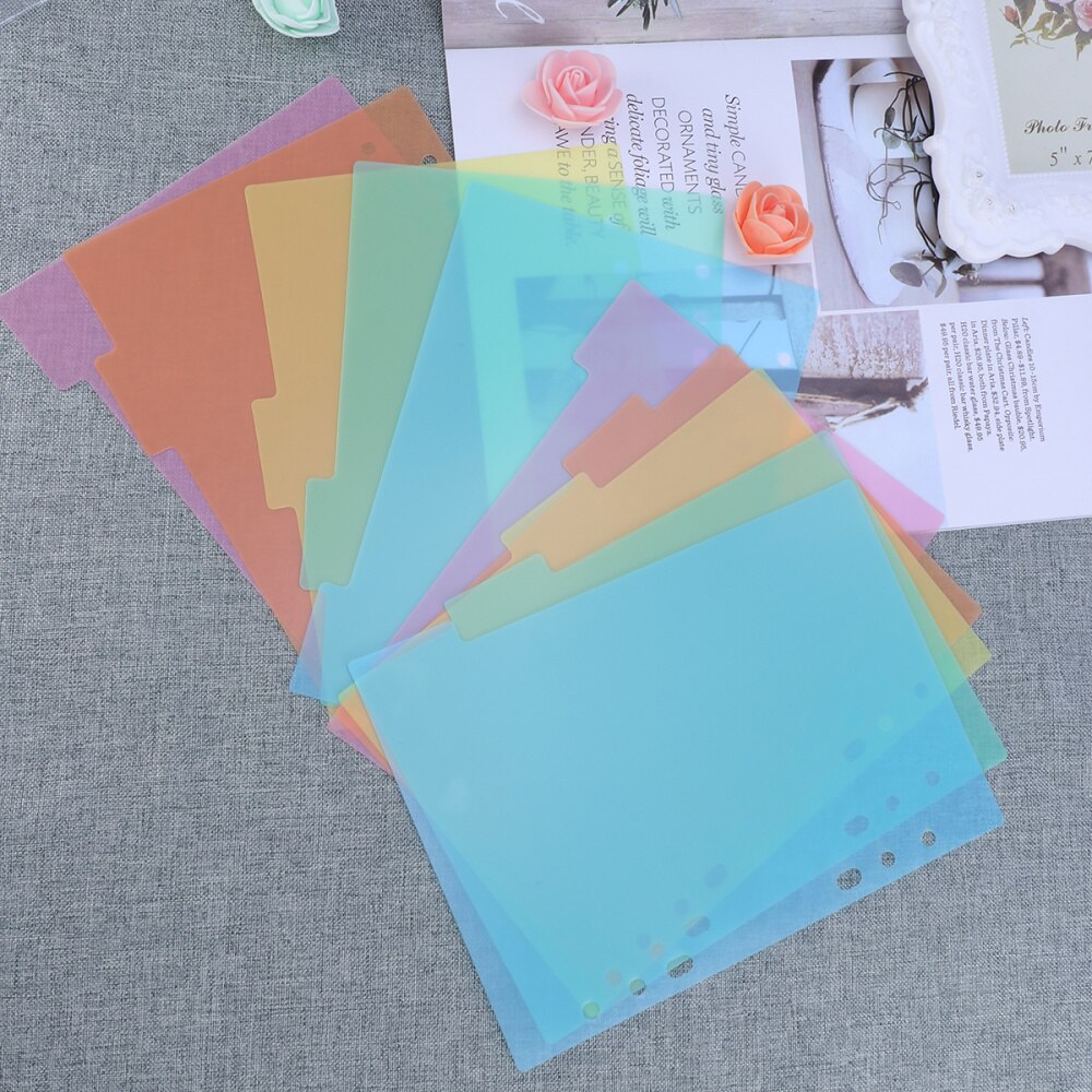 2 Pcs Page Divider Plastic Colorful Classification Page Tab for Notebook Memo (A5)