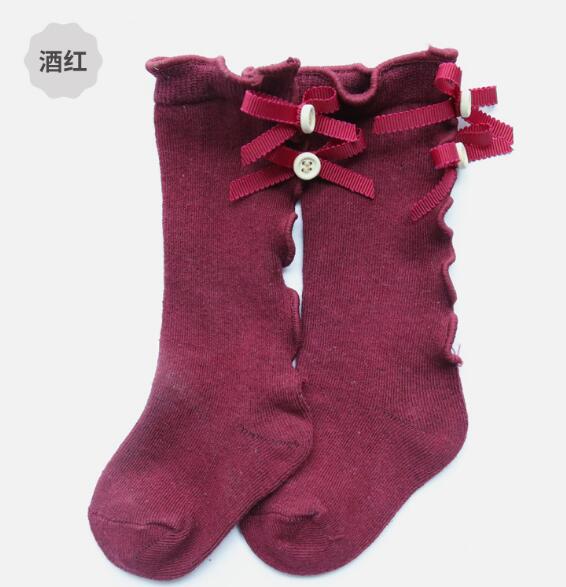 baby girl bow wood ear style baby leg warmers knee high toddler leg warm cotton long tube baby girls lace girl leg warms infant: red 3to5 year