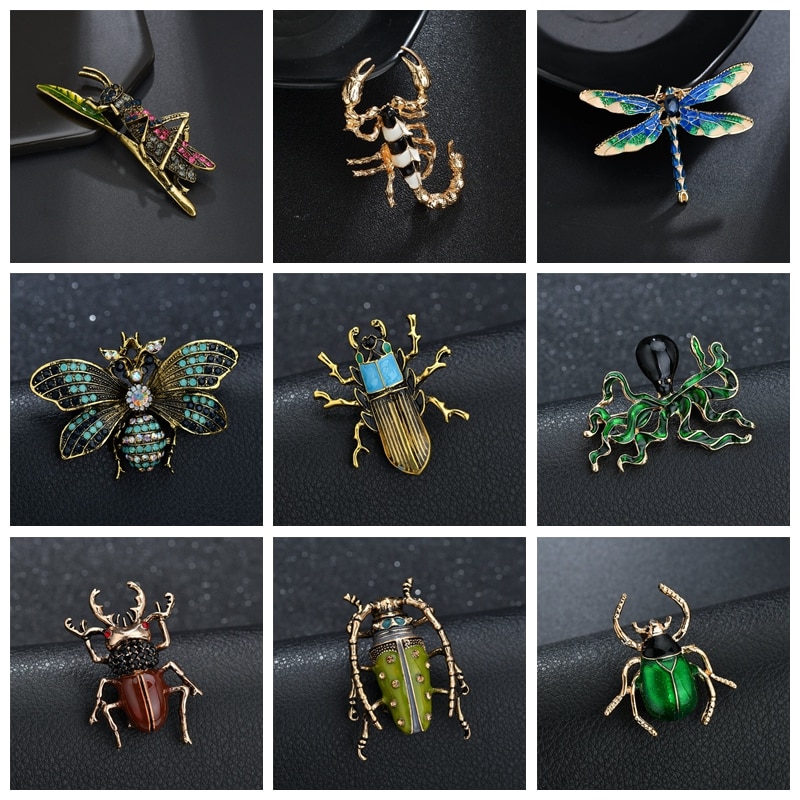 Terreau Kathy Insect Bumble Bee Broche Voor Vrouwen Mannen Bee Sieraden Goud Kleur Geel Enamel Broches Rhinestone Dragonfly Sieraden