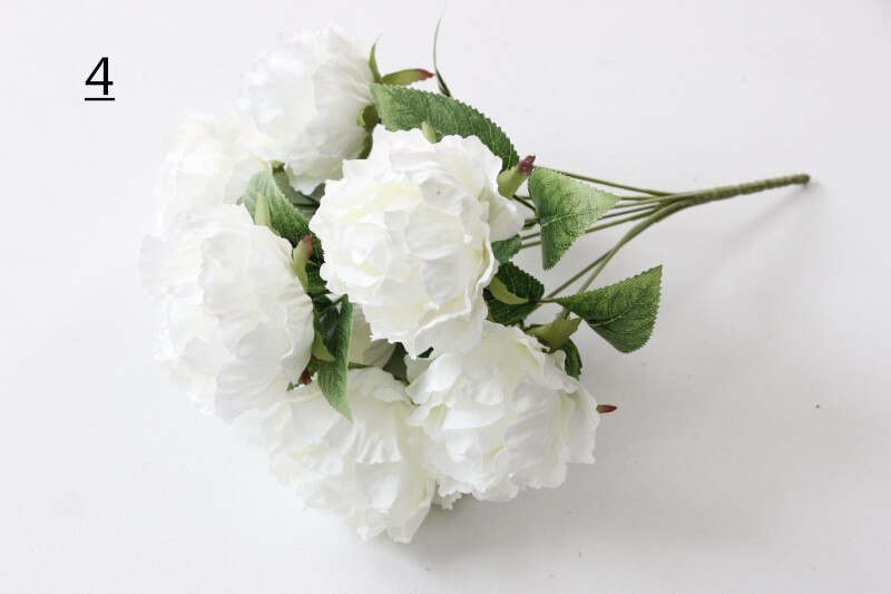 Kunstmatige Boeket Peony Rose Zijde Bruid Boeket Decor Bruiloft Slaapkamer Thuis Bloem Muur Materialen Valentijnsdag: 4