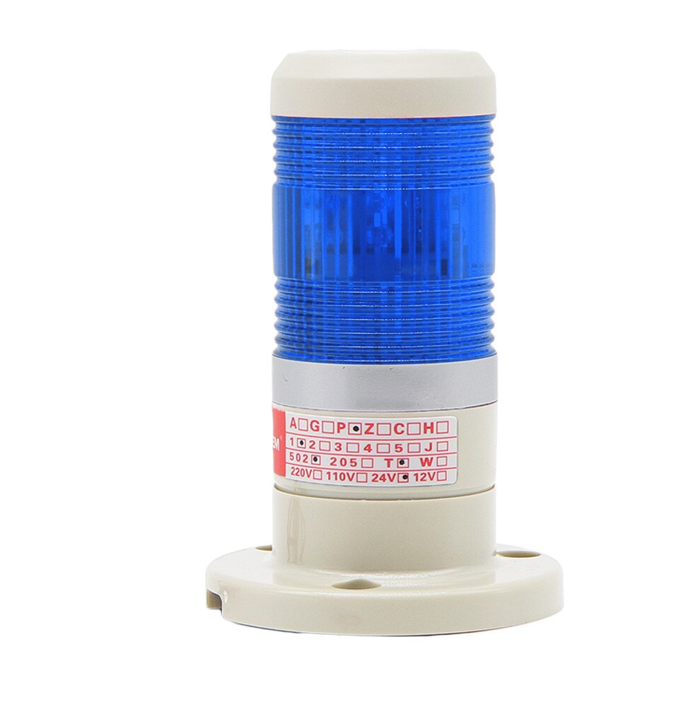 LED Industrial red Yellow blue green Signal Tower Warning Lamp Light Alarm Apparatus 12V 24V 110V 220V: 1 floor blue / 12V