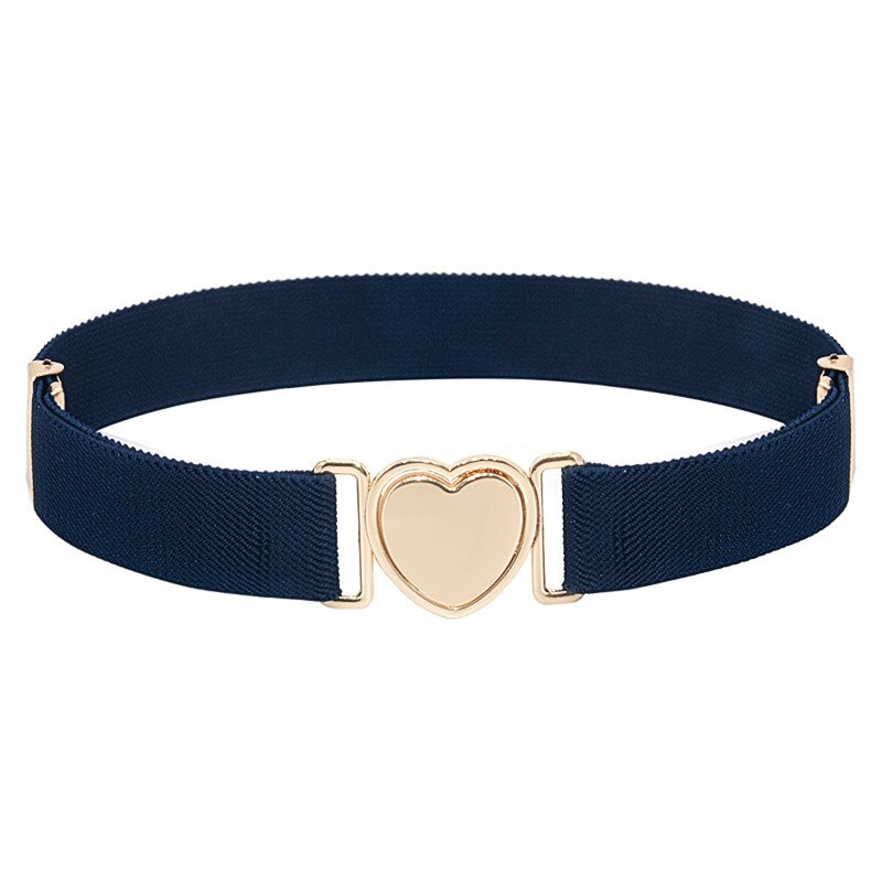Style Heart Shape Buckle Stretch Belts Children Girls Multicolor Adjustable Elastic Waist Belts with for Dress Pants: 10