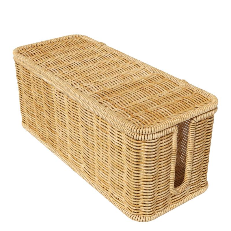 Rotan Kabelbeheerbox Kabelverberger Organisator Ademende Kabelbox Organisator 2 Open Slots Snoeren Power Board Hider Box