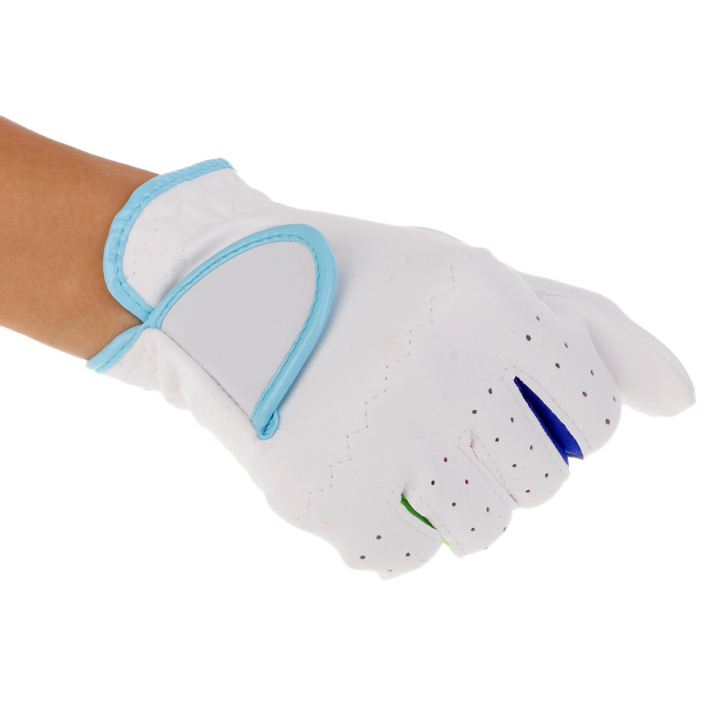 Guantes suaves de Golf para niños, 1 par, suaves, duraderos, con dedos completos y Multicolor