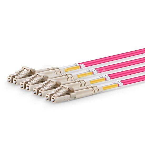Câble Fibre Optique MPO Vers 6xLC Duplex 12 Fibres OM3 - Type A, Longueur 1 à 40m, Bleu