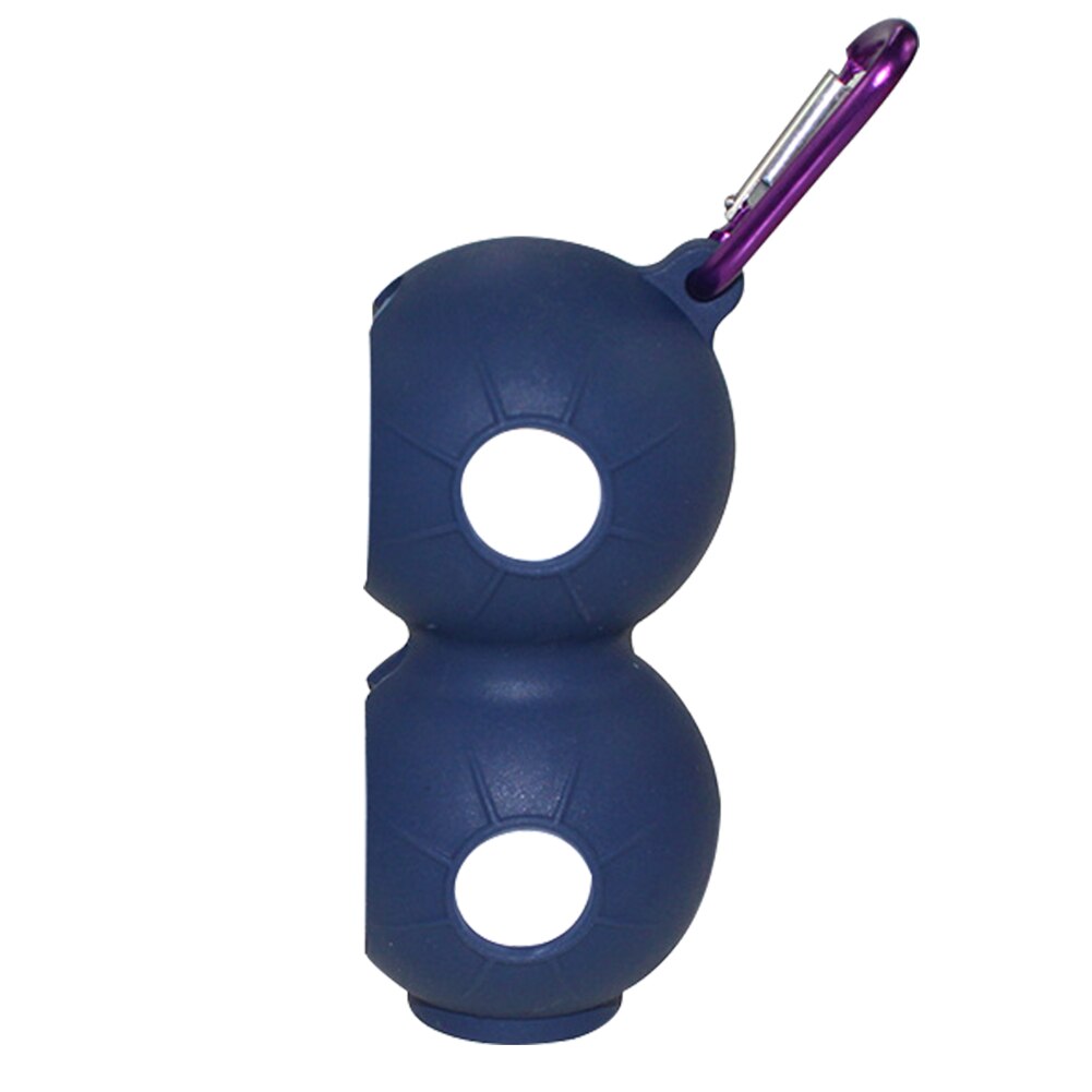 Opberghoes voor 2 golfballen in 8- vormen, met karabijnhaak, beschermende, draagbare, zachte, slijtvaste siliconen heuptas: Blauw